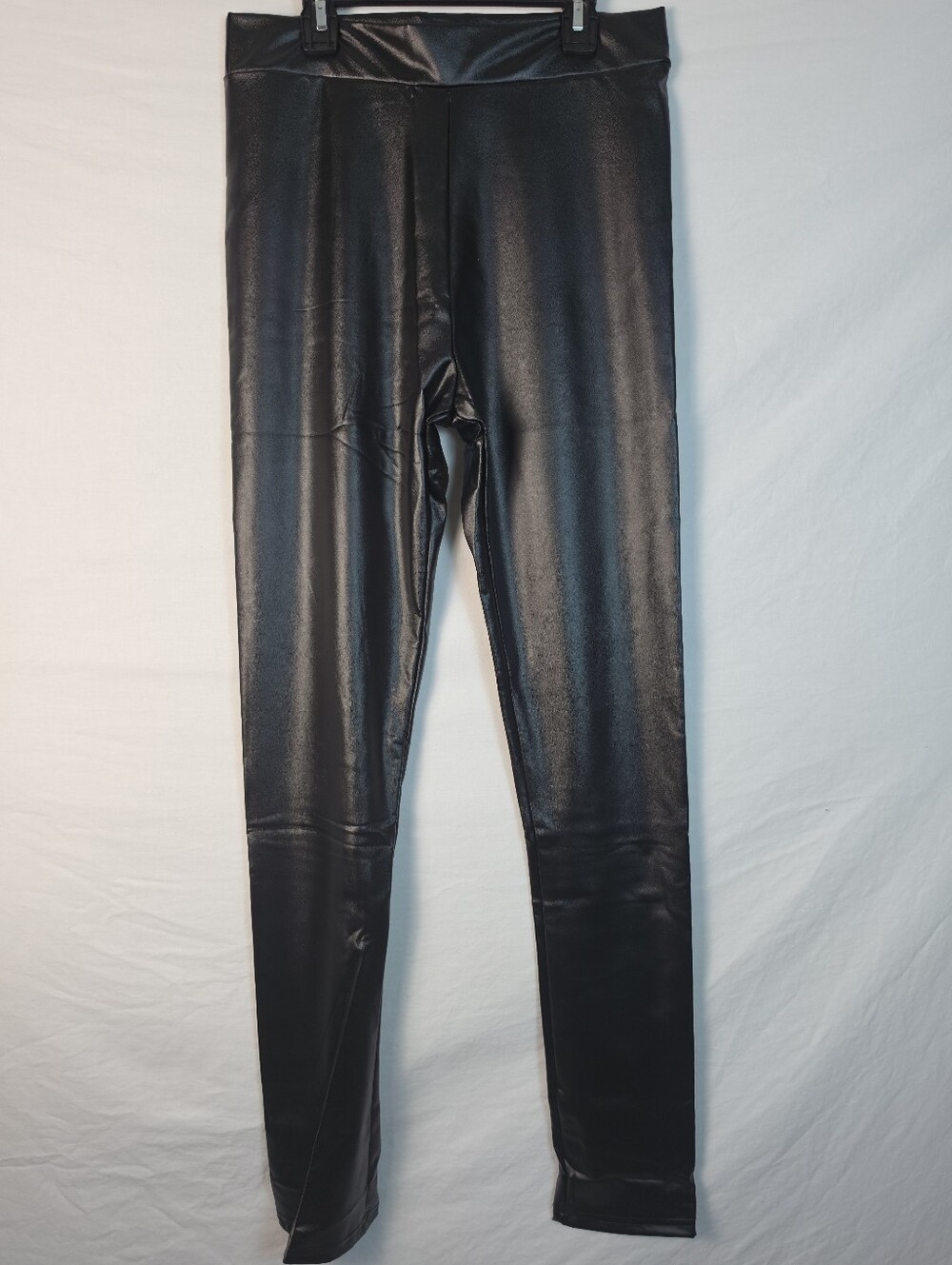 NWT Lulus Keep It Sleek Black Faux Leather High Waisted Leggings Pants - Large